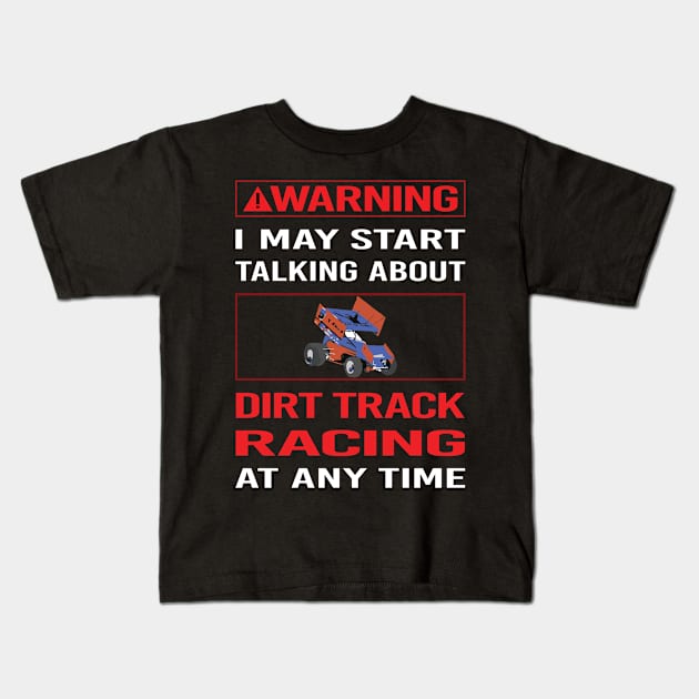 Red Warning Dirt Track Racing Kids T-Shirt by relativeshrimp